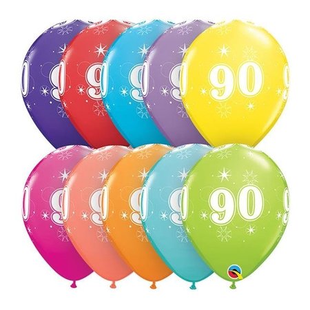 MAYFLOWER DISTRIBUTING Qualatex 85942 11 in. 90th Birthday A Round Latex Balloon 85942